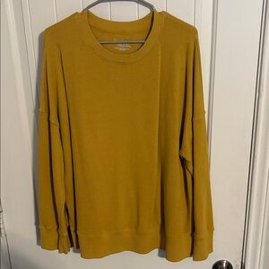 Time and Tru Mustard Crewneck Sweater
